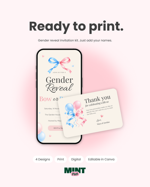 Gender Reveal - Party Invitation Kit