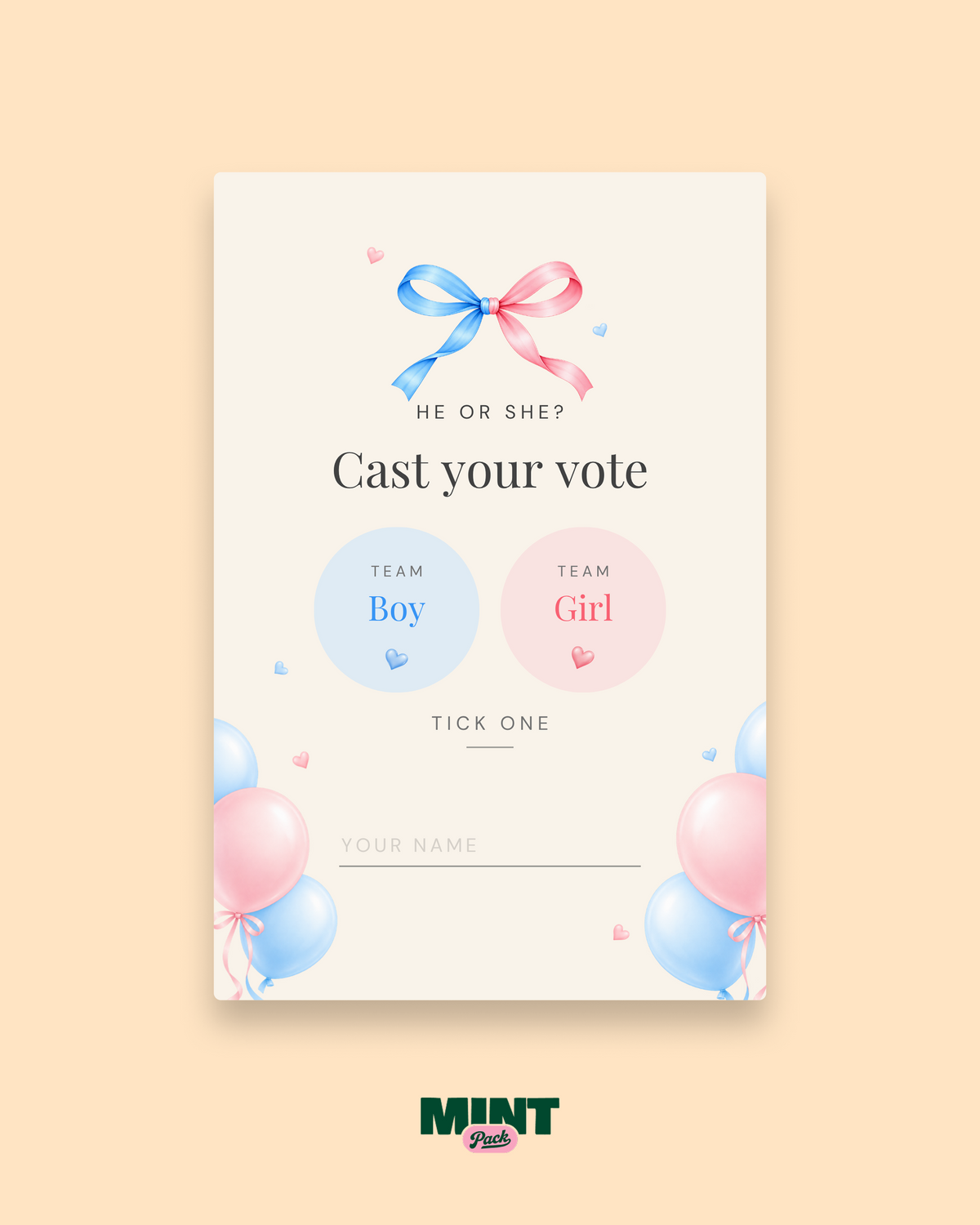 Gender Reveal - Party Invitation Kit