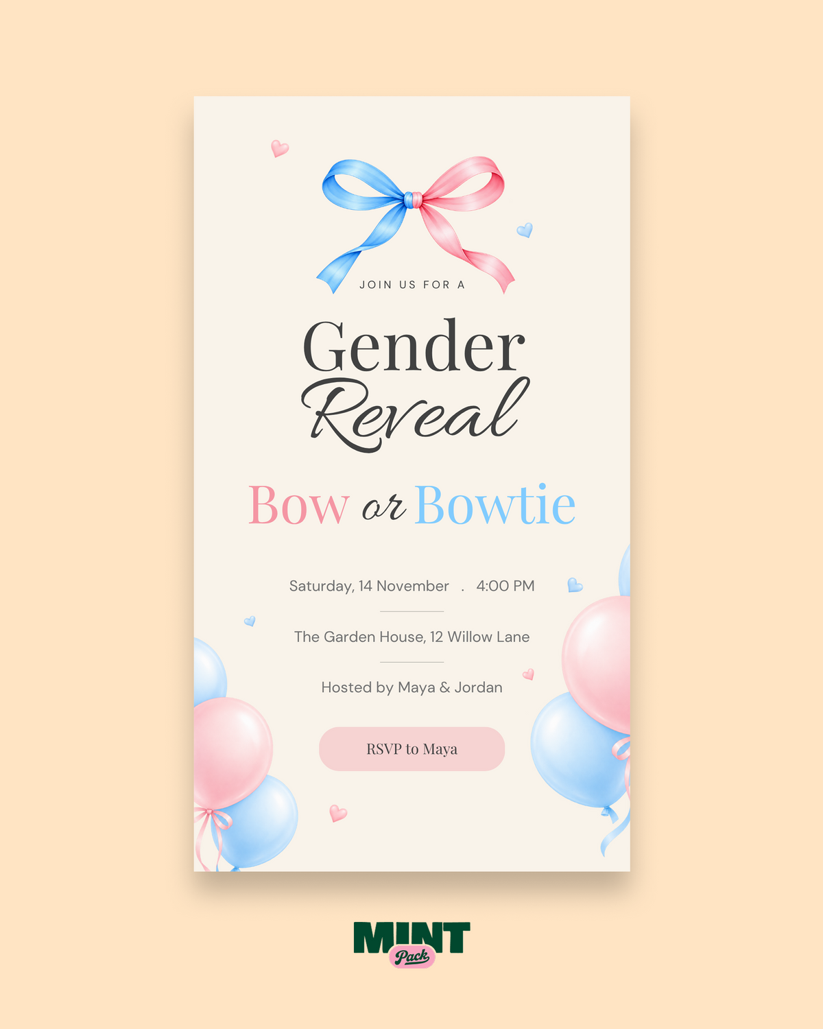 Gender Reveal - Party Invitation Kit